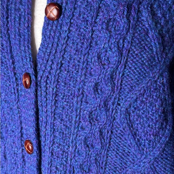 Athena Designs Wool Irish Cableknit Cardigan Sweater - Picture 4 of 5